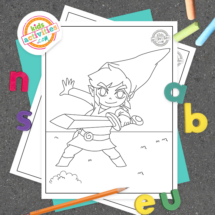 Free printable legend of zelda coloring pages kids activities blog