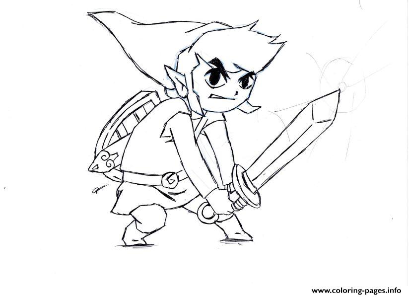 Zelda character coloring page printable