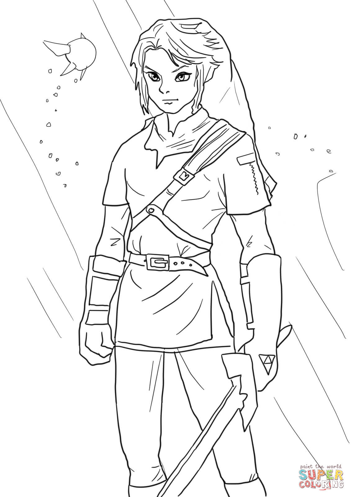 Link from legend of zelda coloring page free printable coloring pages
