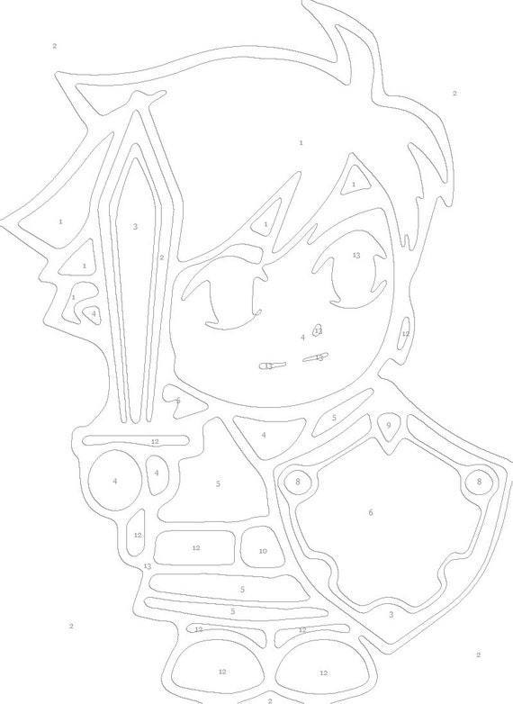 Toon link paint by color png