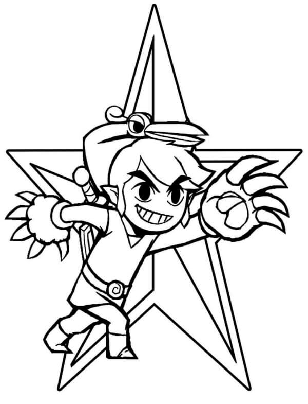 Funny link attack coloring page
