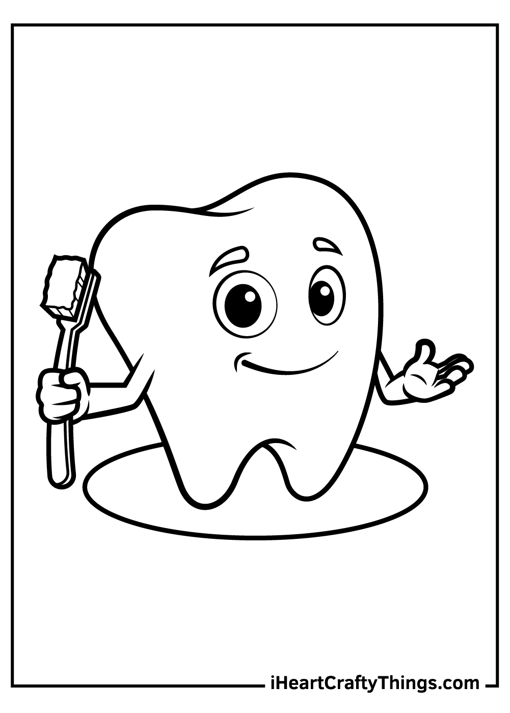 Tooth coloring pages free printables