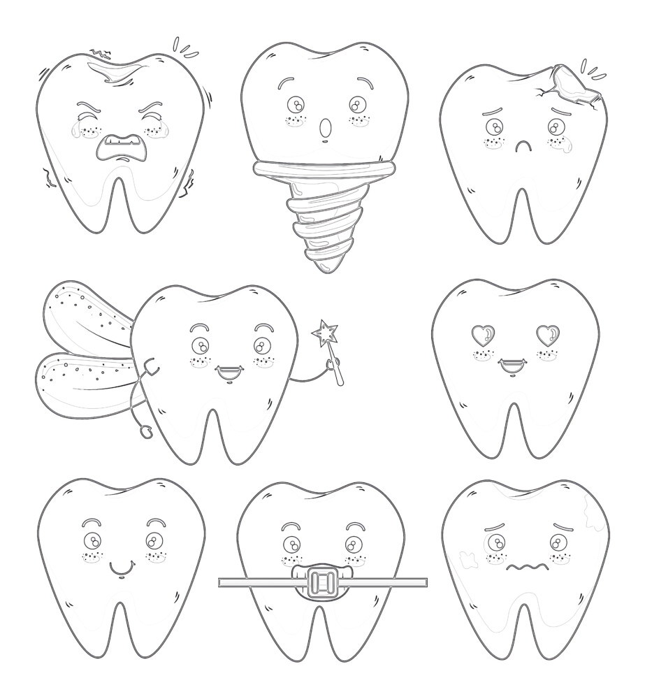 Tooth problems coloring page