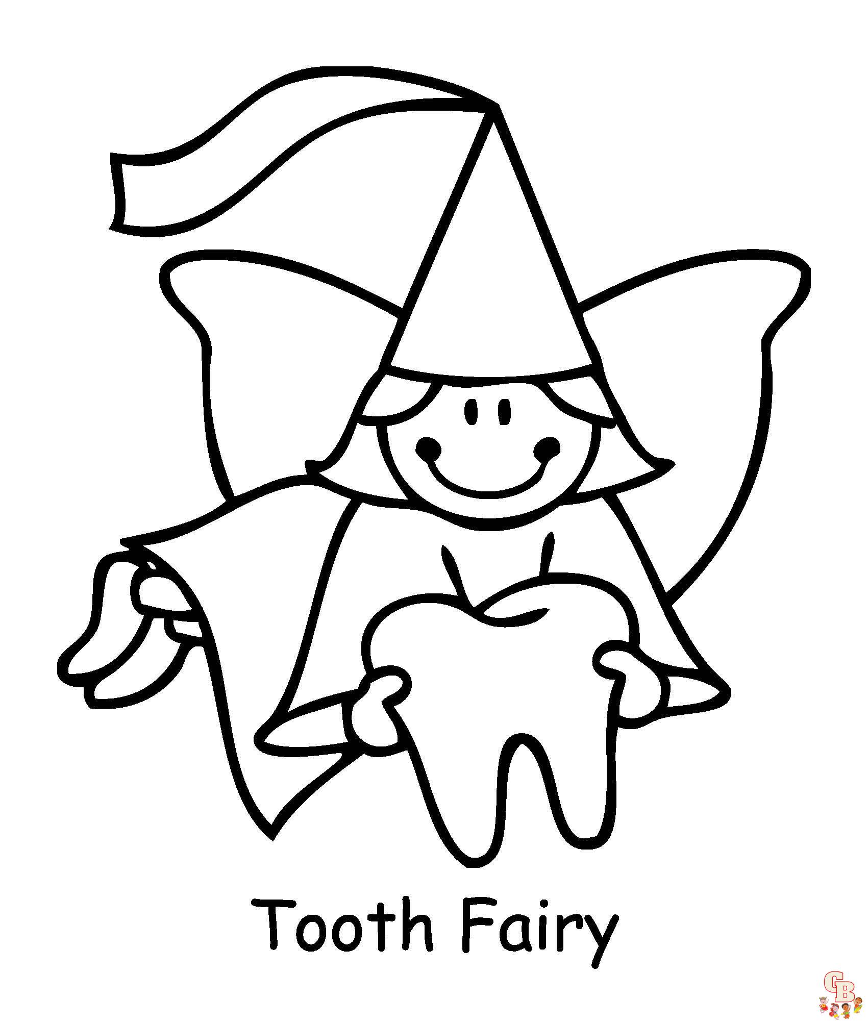 Tooth fairy coloring pages