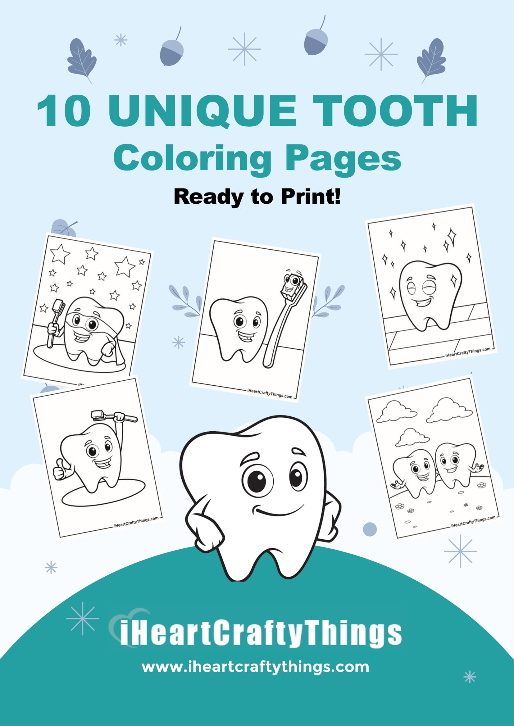 Tooth coloring pages â i heart crafty things