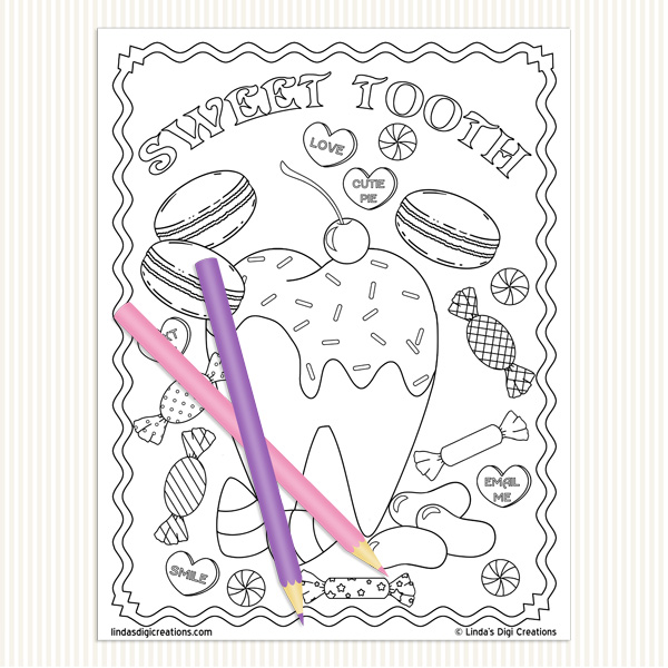 Sweet tooth printable adult coloring pages