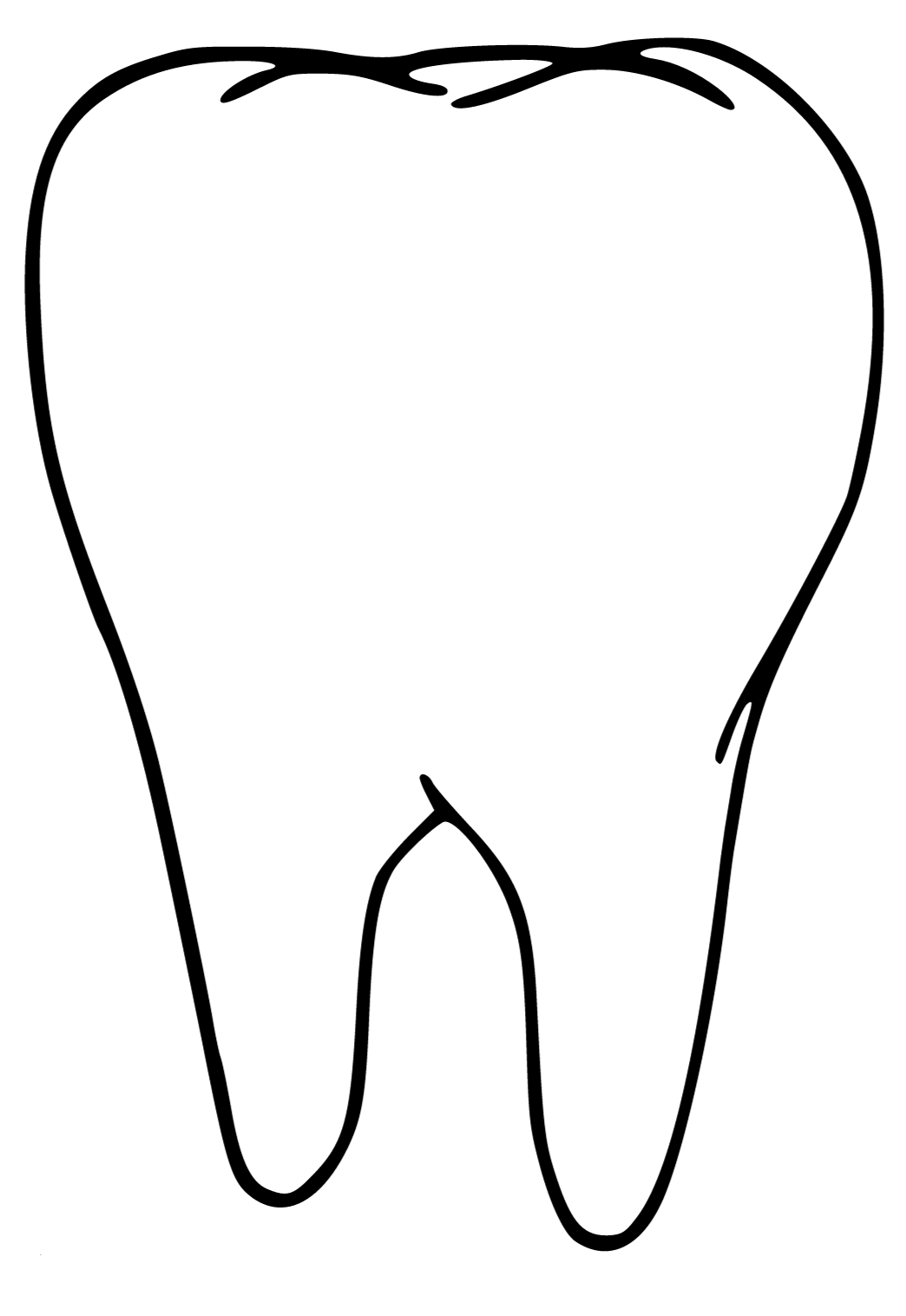 Free printable tooth easy coloring page for adults and kids