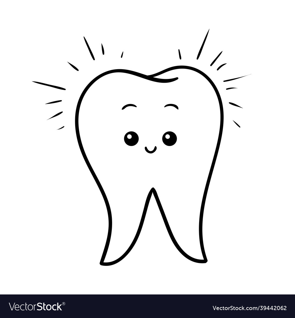 Coloring book happy tooth royalty free vector image