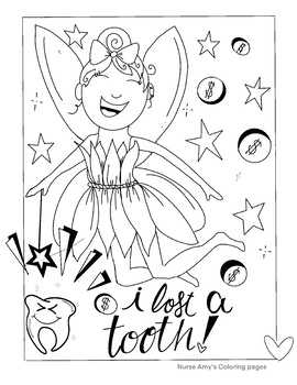 I lost a tooth coloring page by nurse amys coloring pages tpt