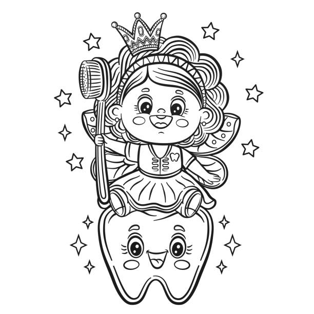 Tooth coloring page stock photos pictures royalty