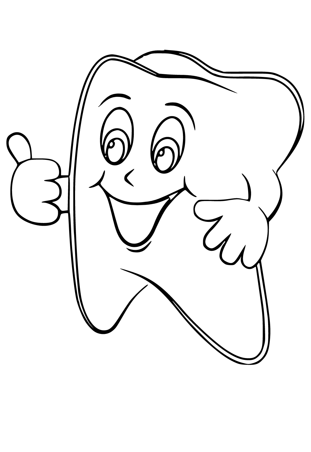 Free printable dental tooth coloring page for adults and kids