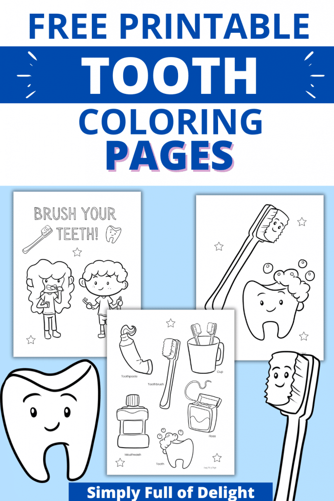 Free printable tooth coloring pages dental activity