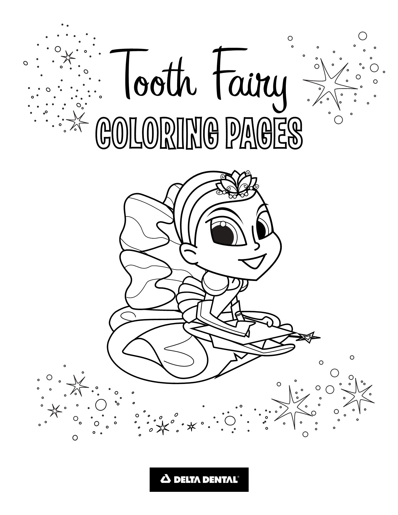 Tooth fairy coloring pages