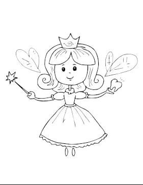 Tooth fairy coloring page