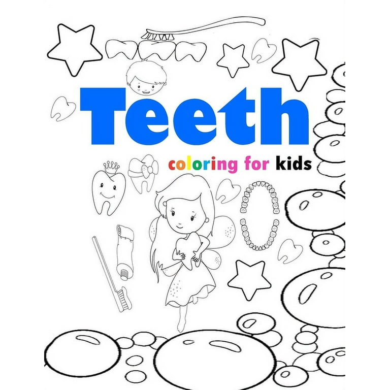 Teeth coloring for kids tooth coloring book for kids