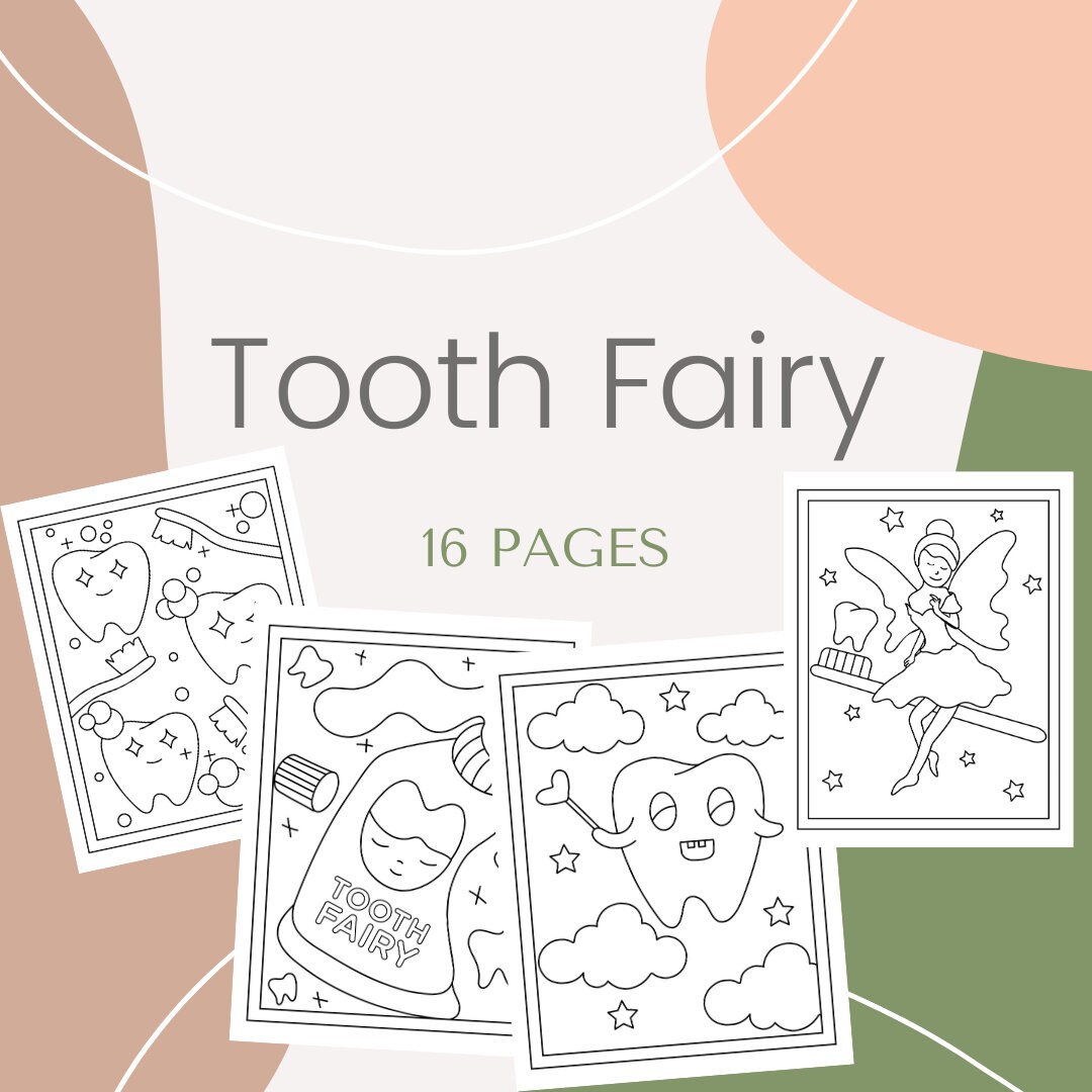 Tooth fairy printable coloring pages