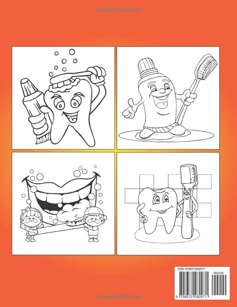 Toothbrush and toothpaste coloring book a collection of amazing designs for brushing your teeth publisher exp books