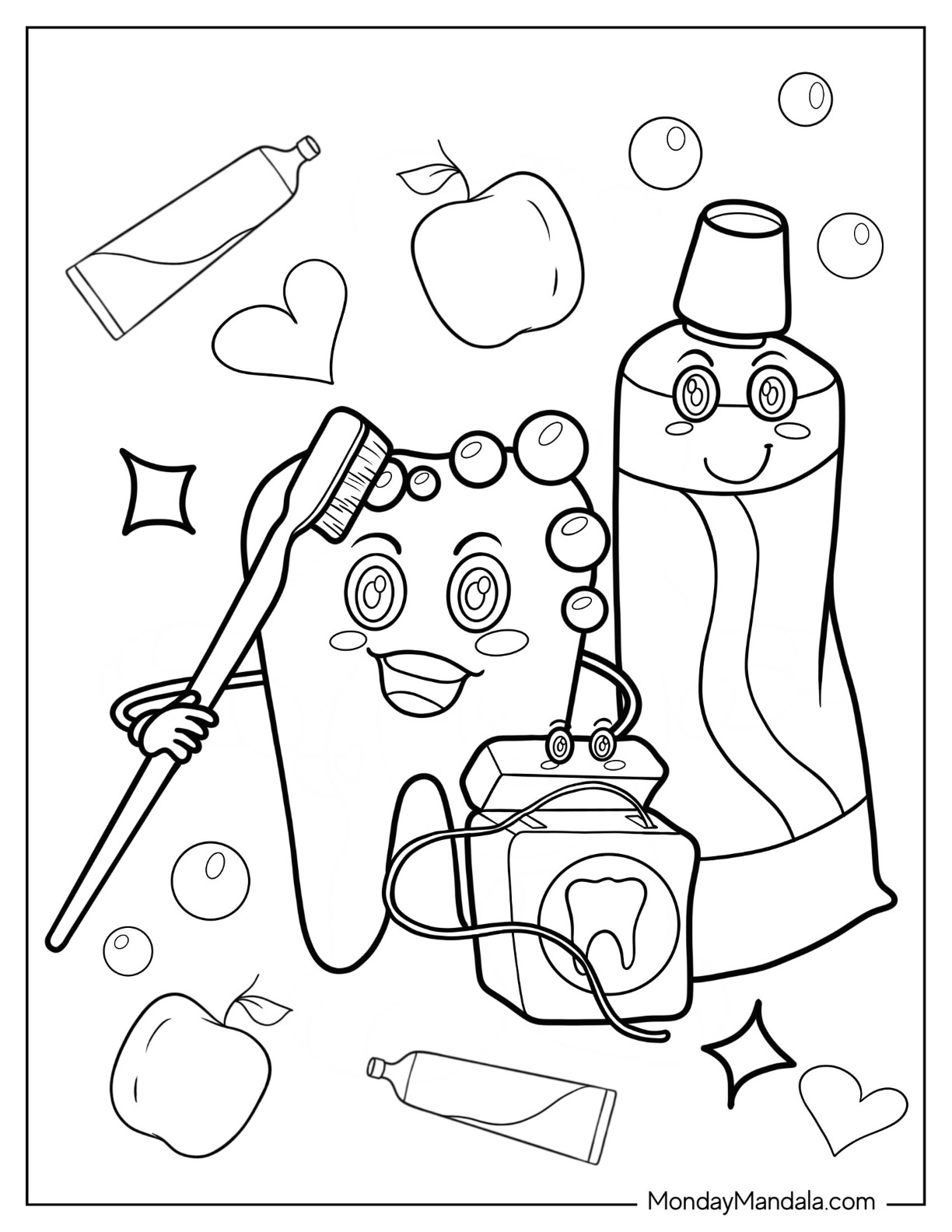 Dentist coloring pages free pdf printables