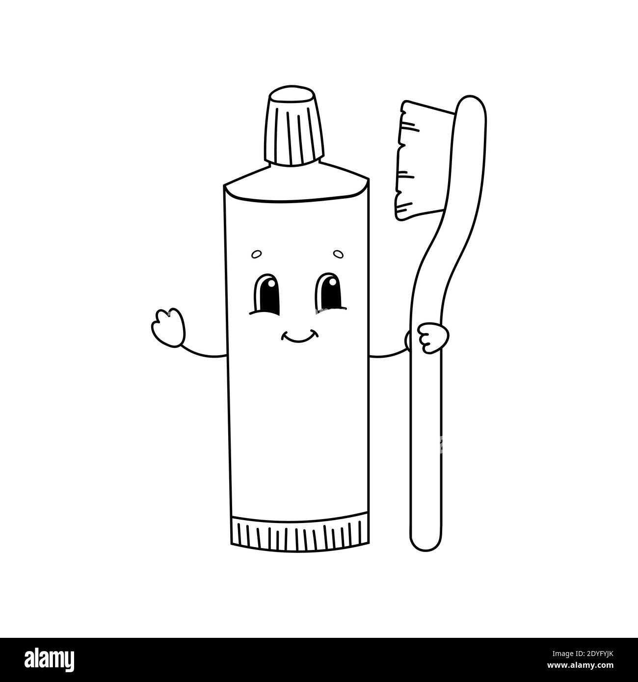 Draw toothbrush cartoon hi