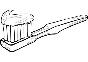 Toothbrush coloring page