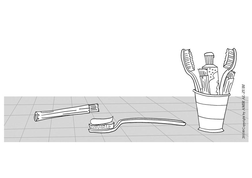 Coloring page to brush ones teeth