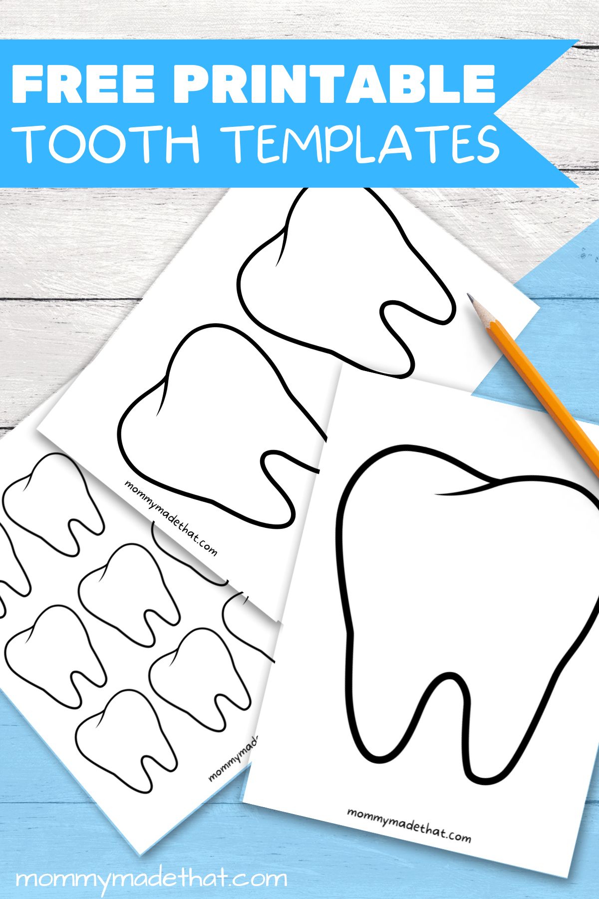 Tooth templates free printable outlines