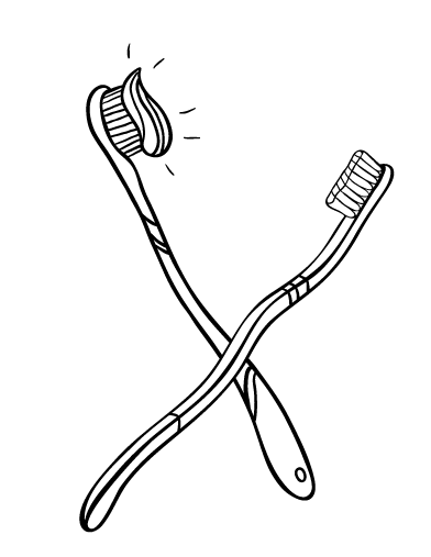 Free toothbrush coloring page