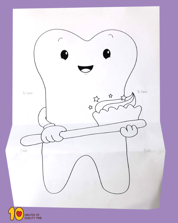 Tooth with toothbrush â surprise folding paper â minutes of quality time