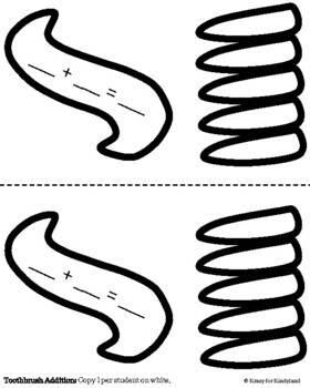 Toothbrush craft addition deposing dental health activity or kindergarten