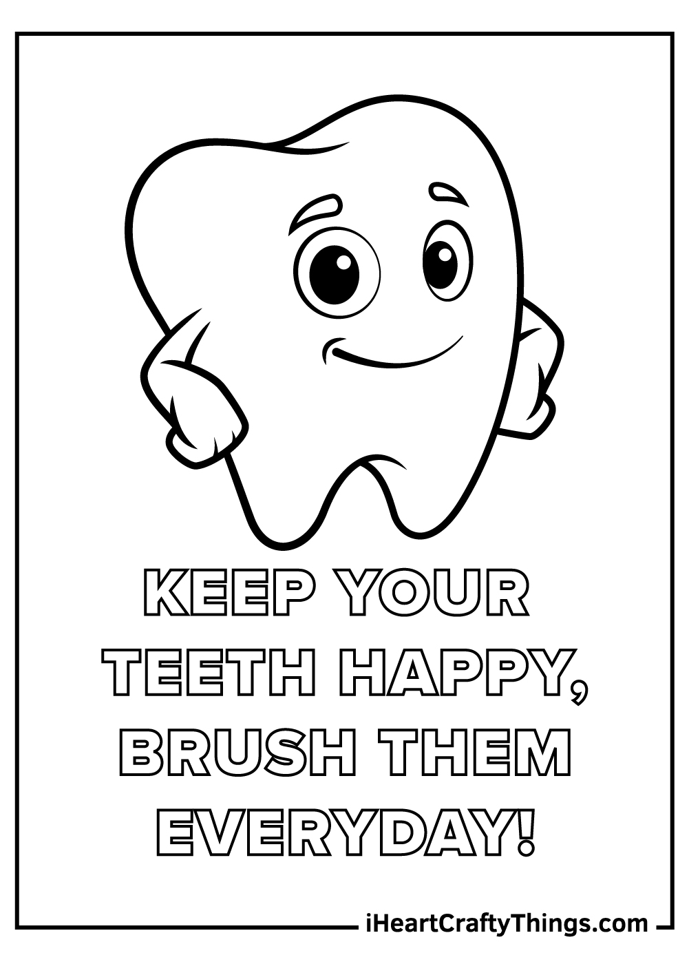 Tooth coloring pages free printables