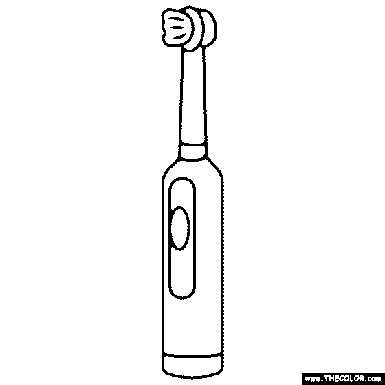 Electric toothbrush coloring page