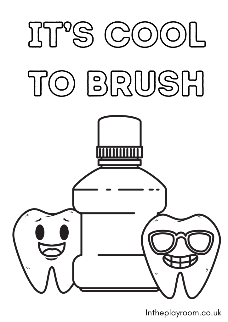 Toothbrushing and dental health loring pages for kids