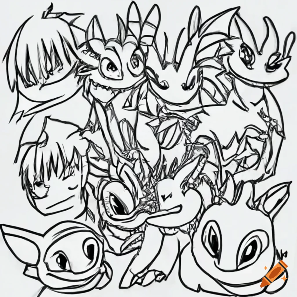 How to train your dragon dragon line art for coloring in on