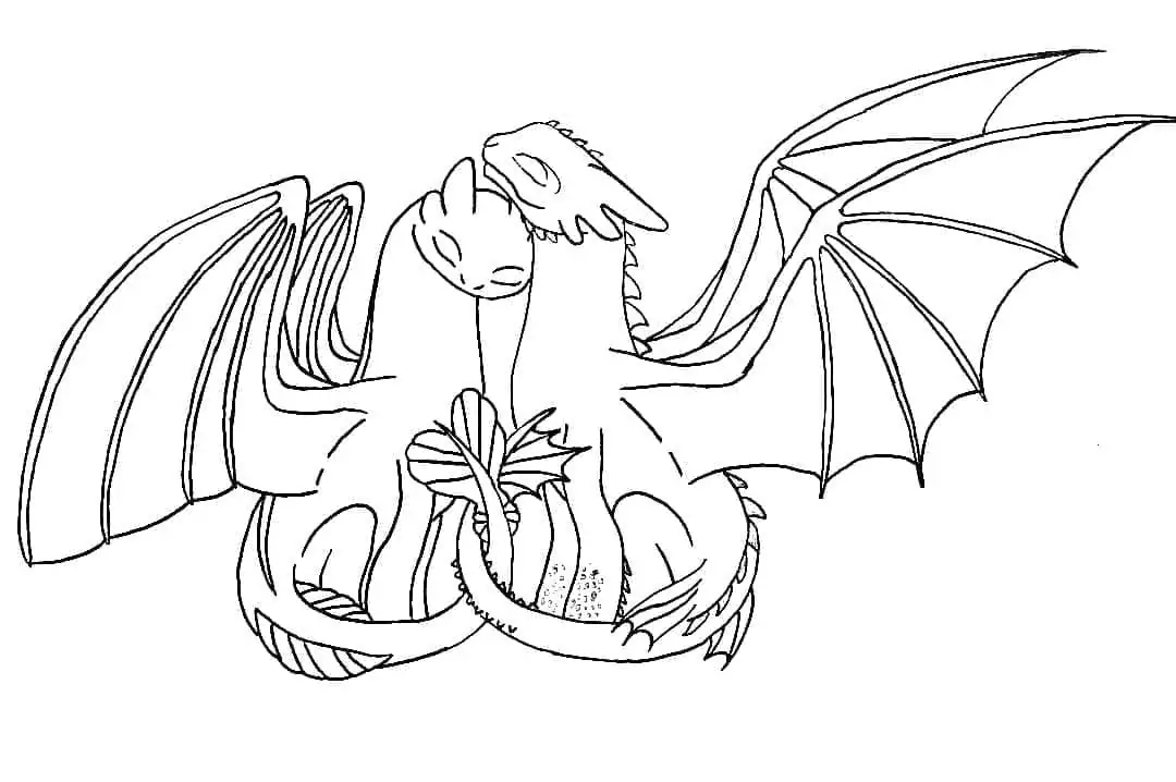 Toothlesss love coloring page