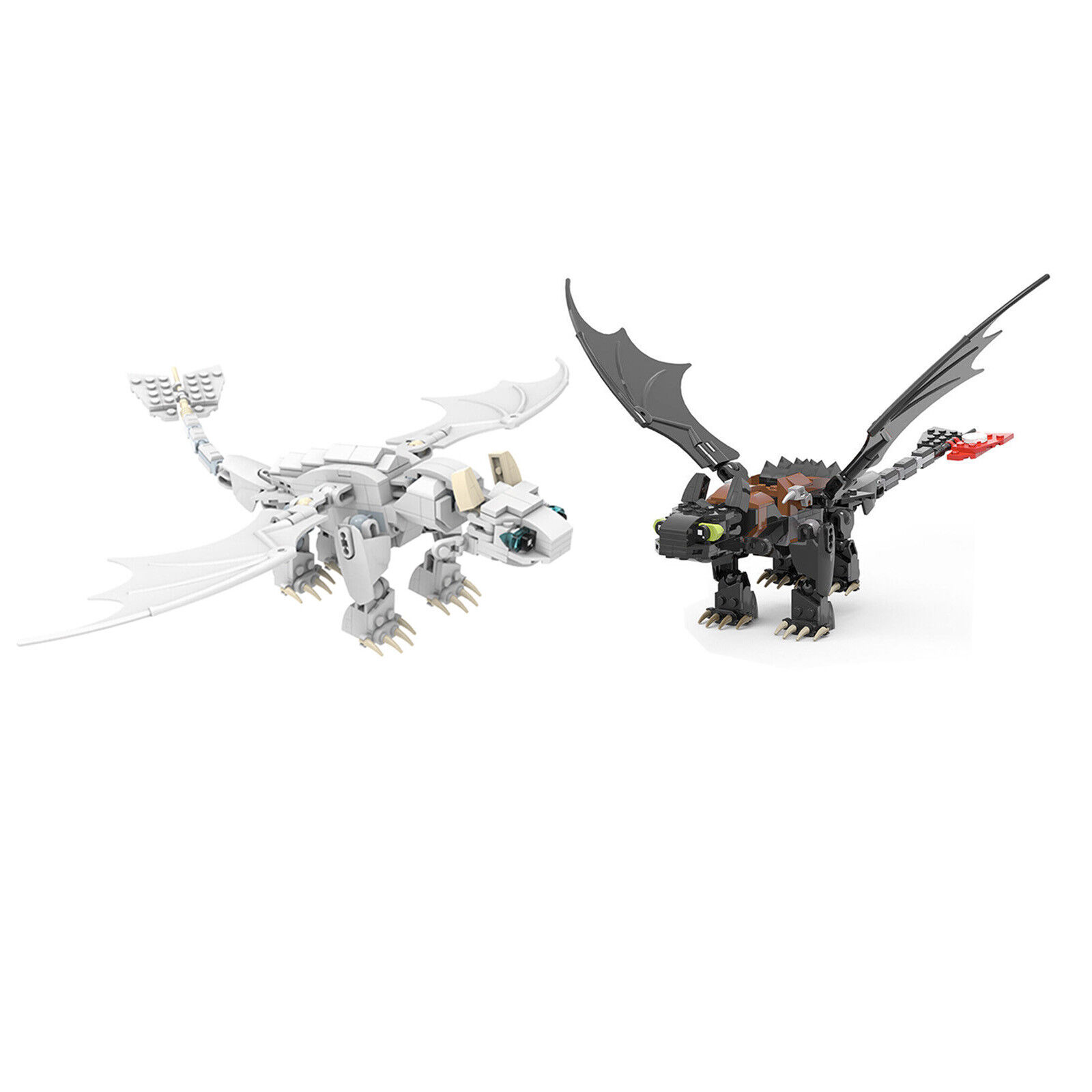 Toothless night fury his girlfriend light fury dragon pieces moc build