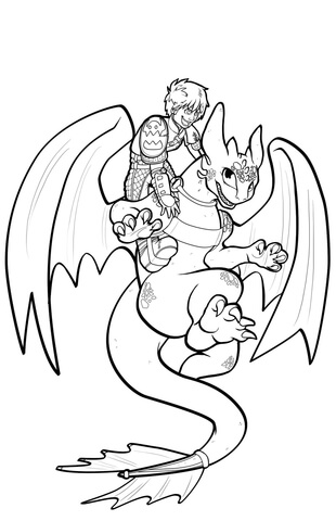 Hiccup and toothless flying coloring page free printable coloring pages