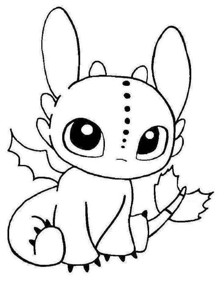 Cute toothless coloring page