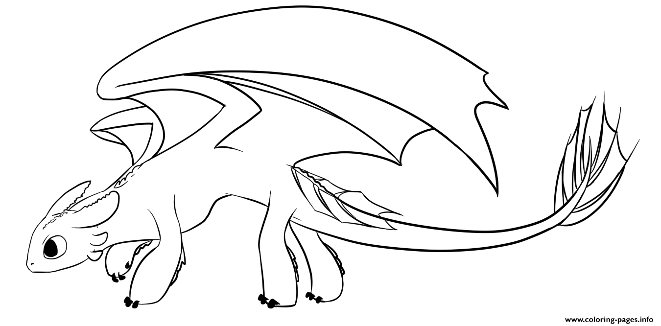 Toothless the only night fury seen coloring page printable