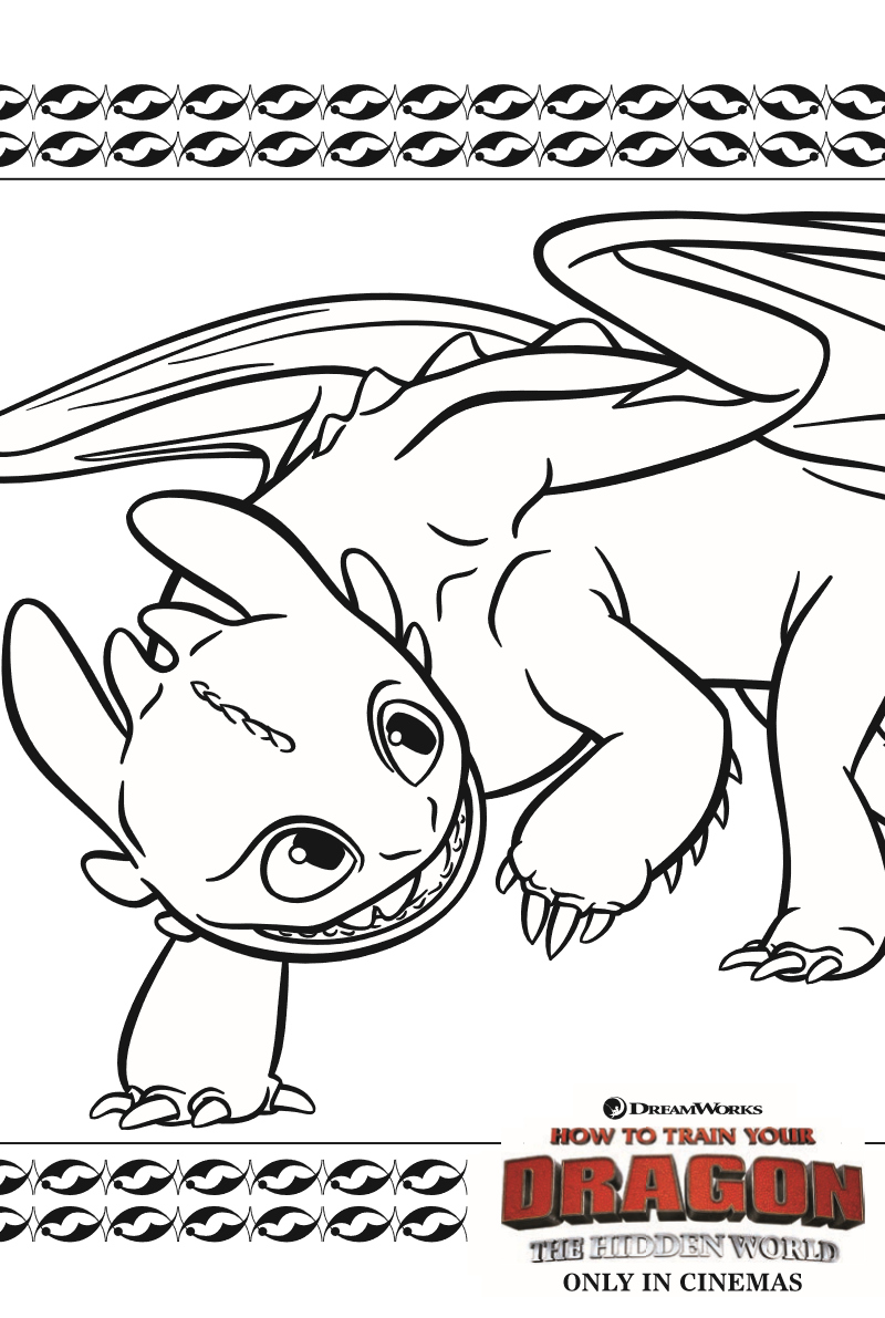 Toothless coloring page