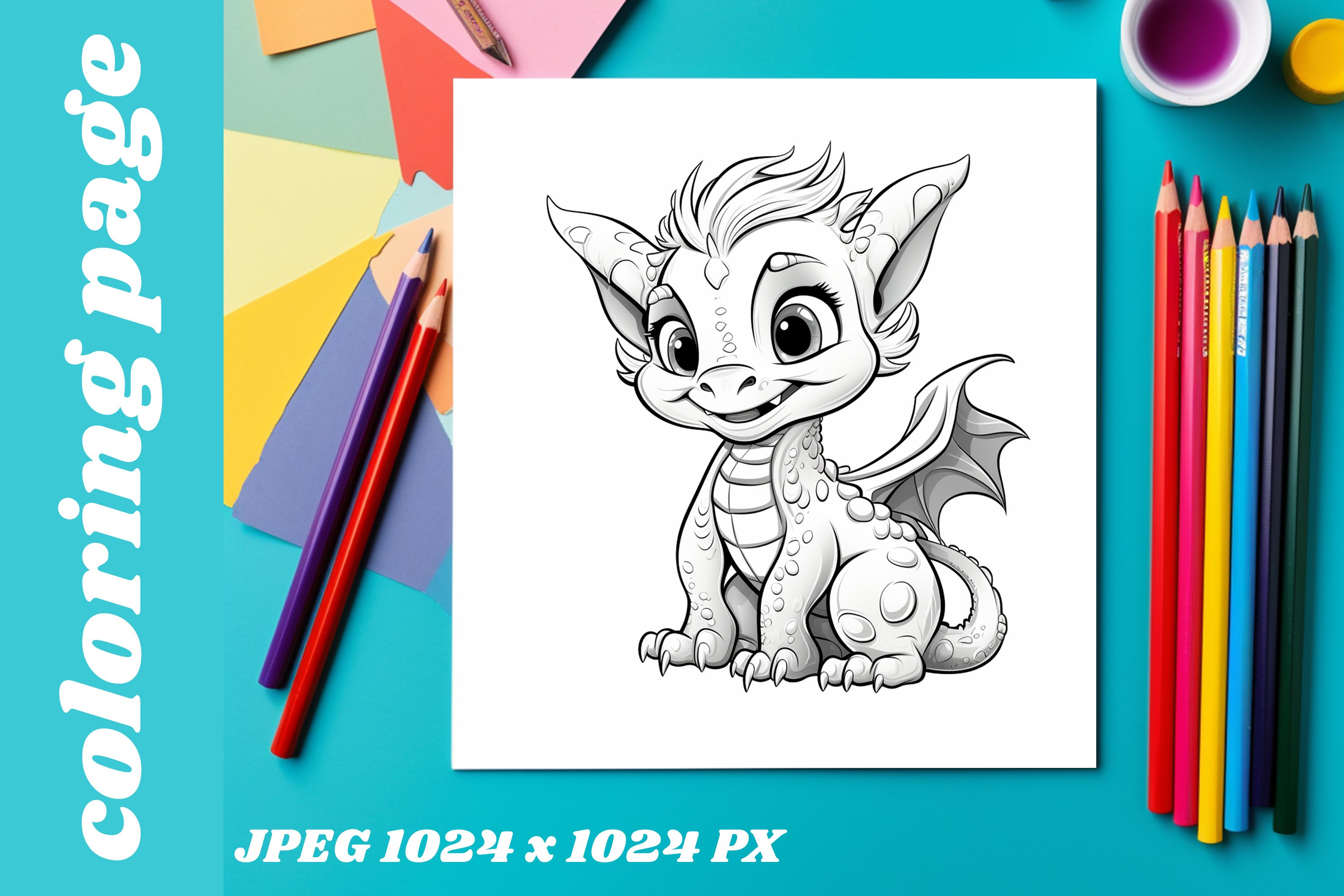 Dragon babycoloring page