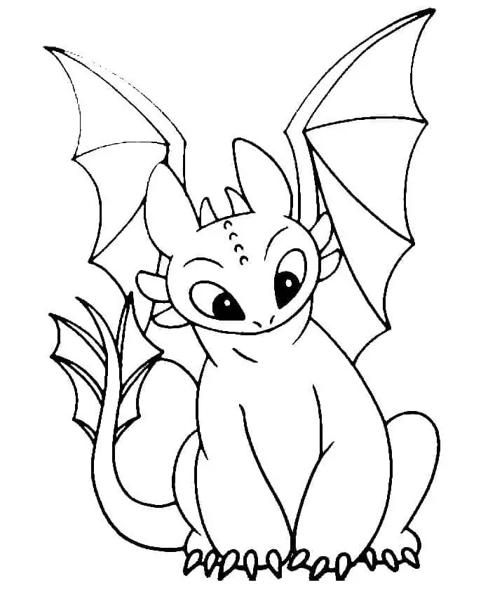 Curious toothless coloring page