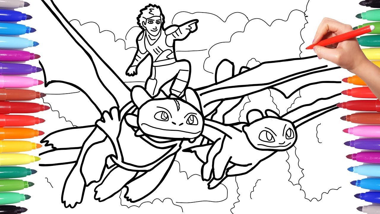 How to train your dragon coloring pages coloring hiccup and toothless scene dragon trainers