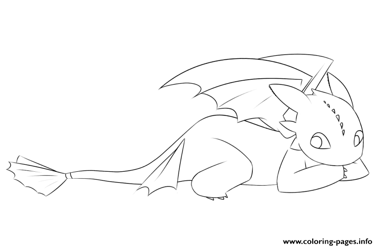 Cute toothless dragon coloring page printable