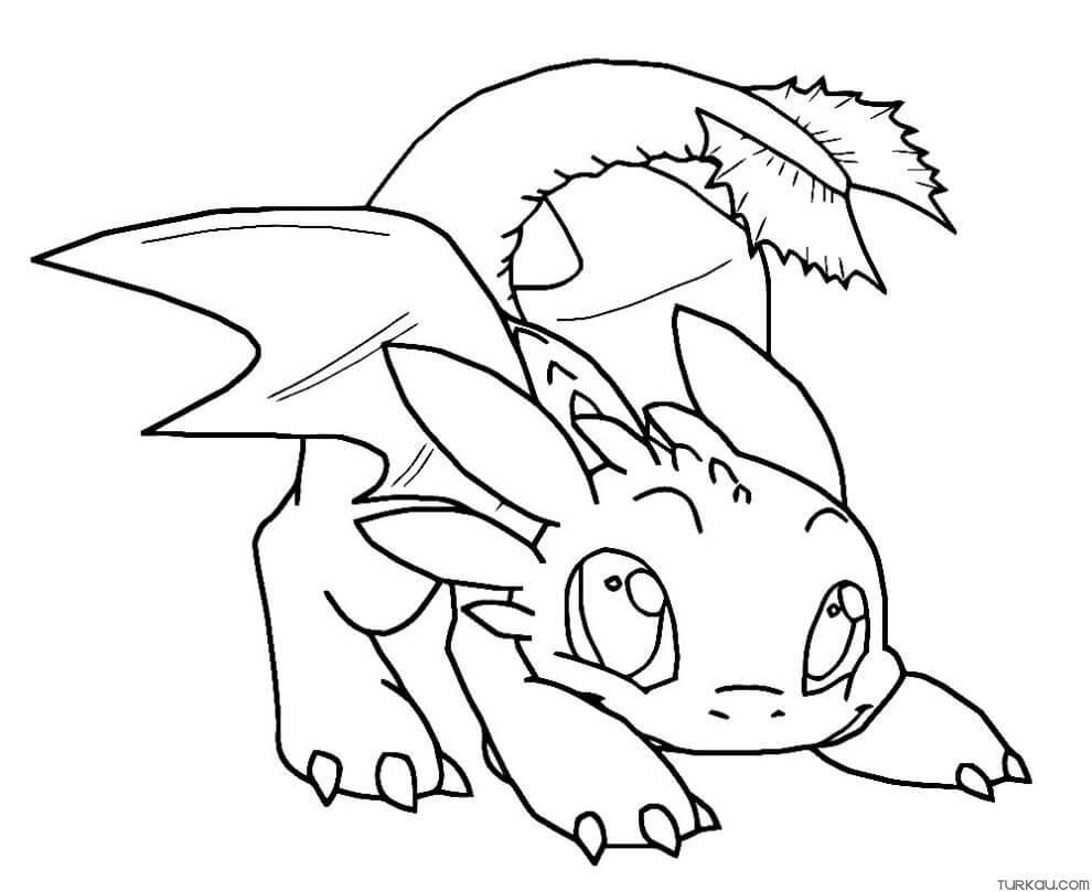 Cute toothless coloring page