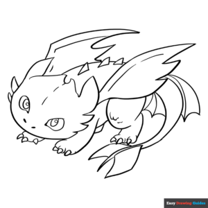 Toothless from how to train your dragon coloring page easy drawing guides