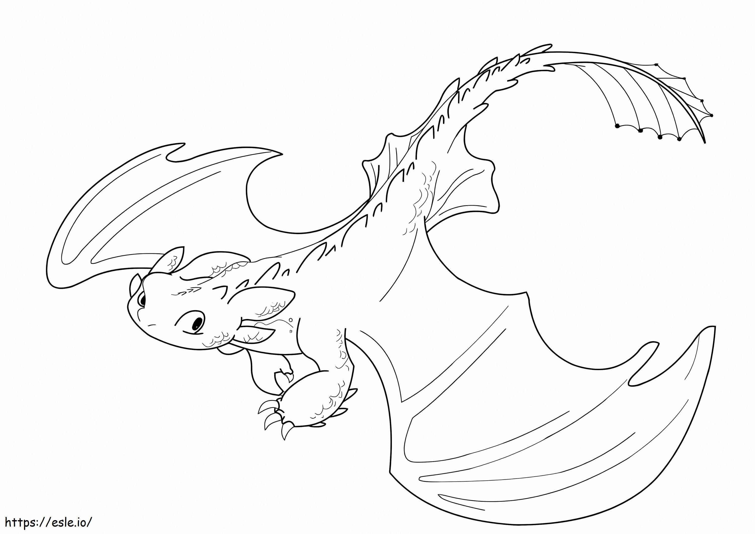 Cute toothless flying coloring page