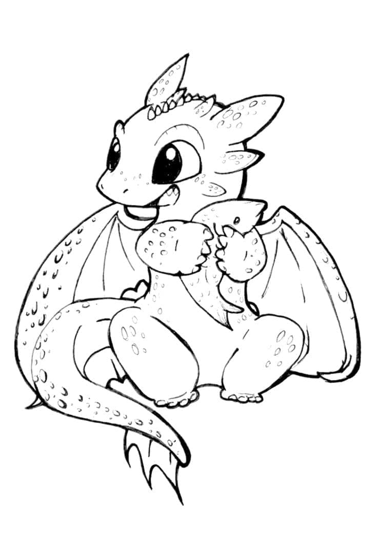 Adorable toothless coloring page