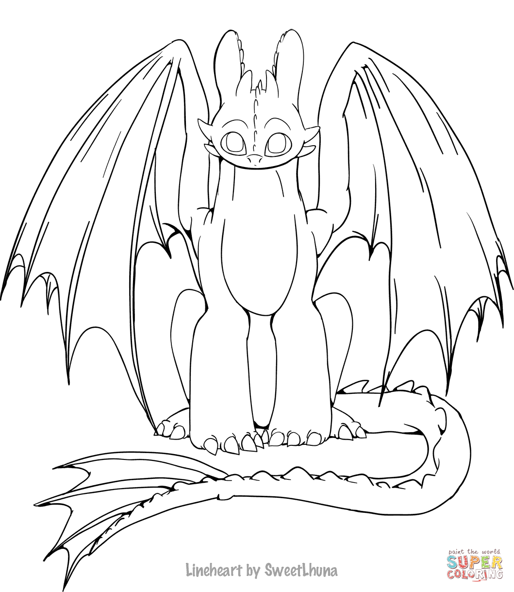 Toothless coloring page free printable coloring pages