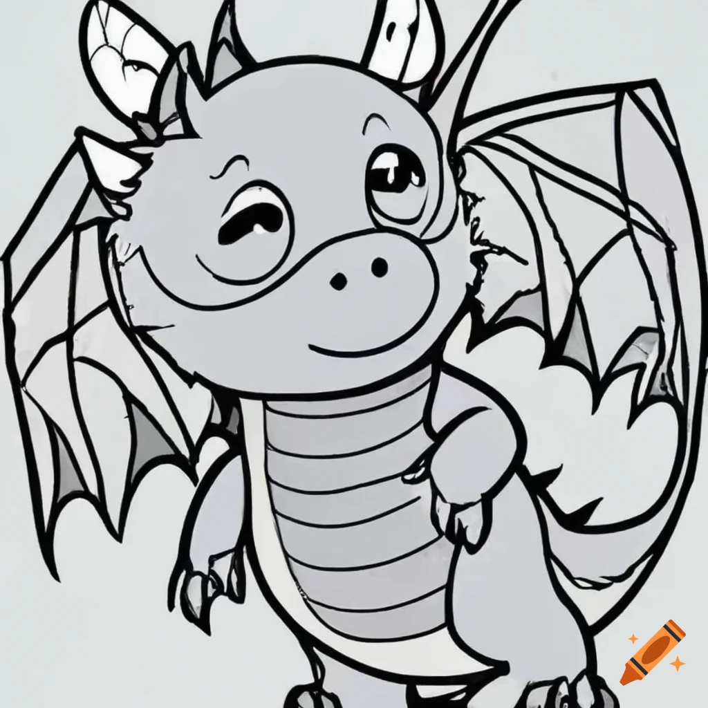Coloring pages of adorable dragons for children on
