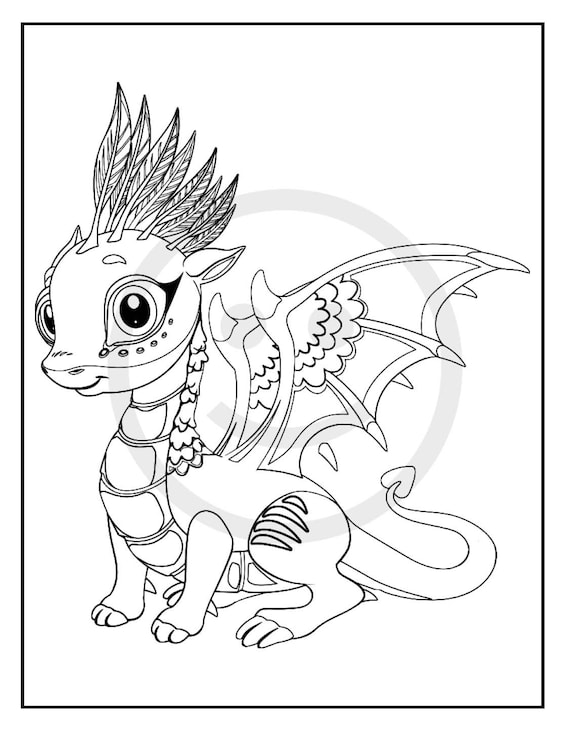 Dazzling dragons digital coloring book dragon coloring pages